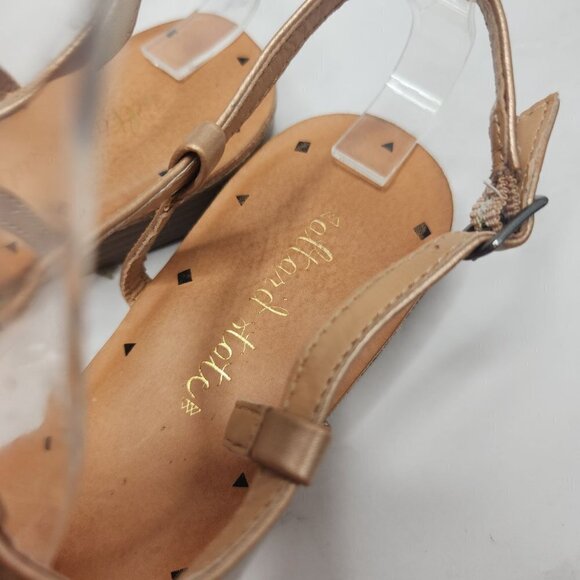 Altar'd State Toe Post Ankle Strap Adjustable Sandals Pink Pom Pom Tassels 8.5 - Picture 3 of 6